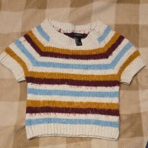 Forever 21 Multicolor Striped Sweater Croptop